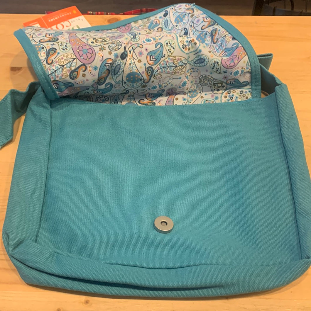 FaithGirls Book and Bible Cover Messenger Bag - Turquoise
